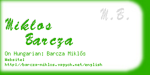 miklos barcza business card