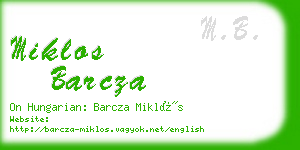 miklos barcza business card